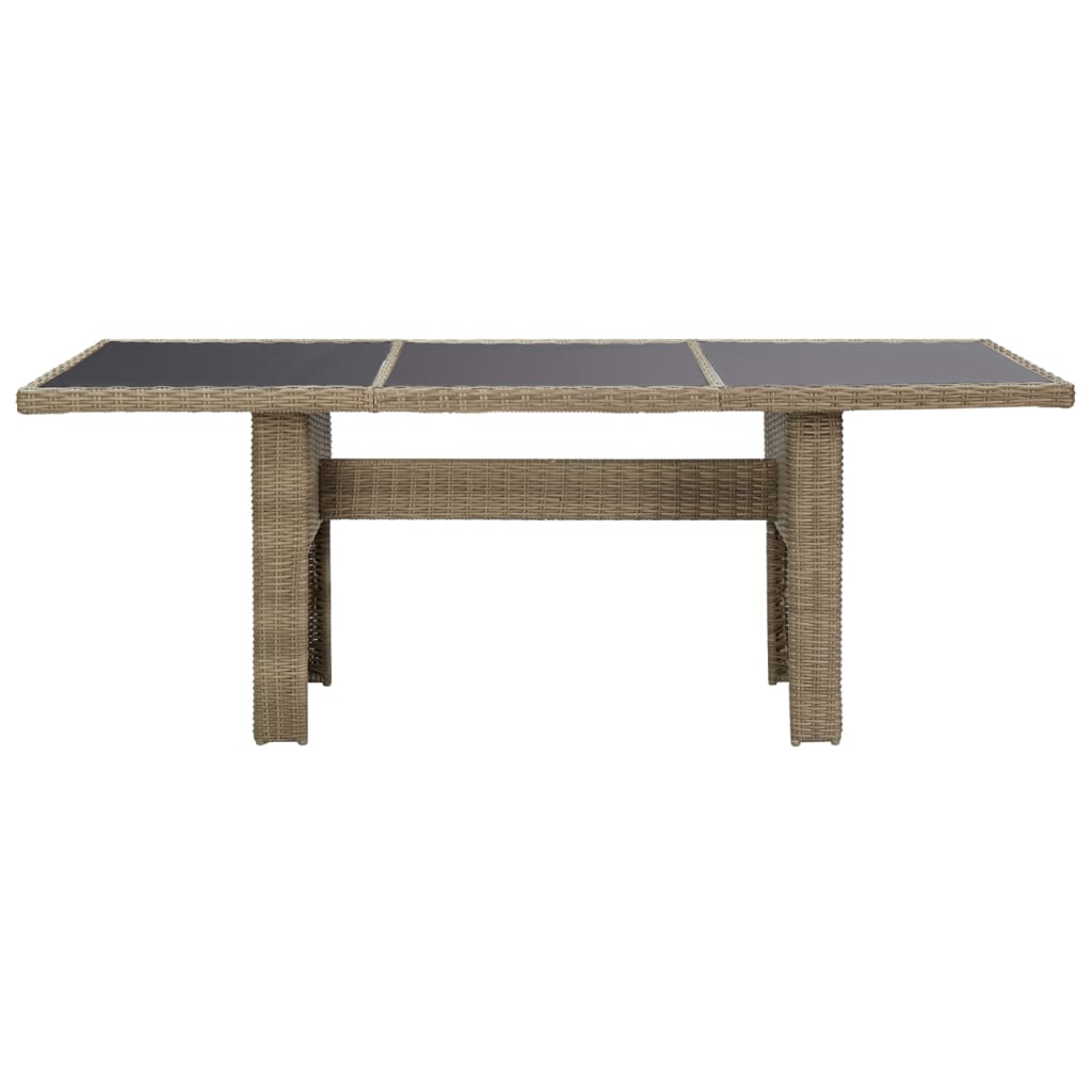 Tuintafel 200X100X74 Cm Glas En Poly Rattan