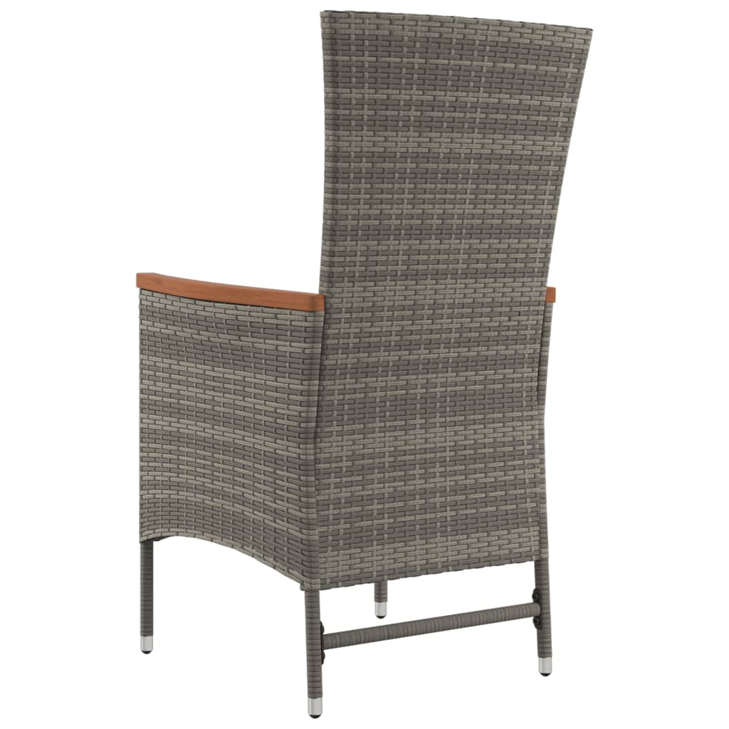 Tuinstoelen 2 St Verstelbaar Met Kussens Poly Rattan Grijs Wit