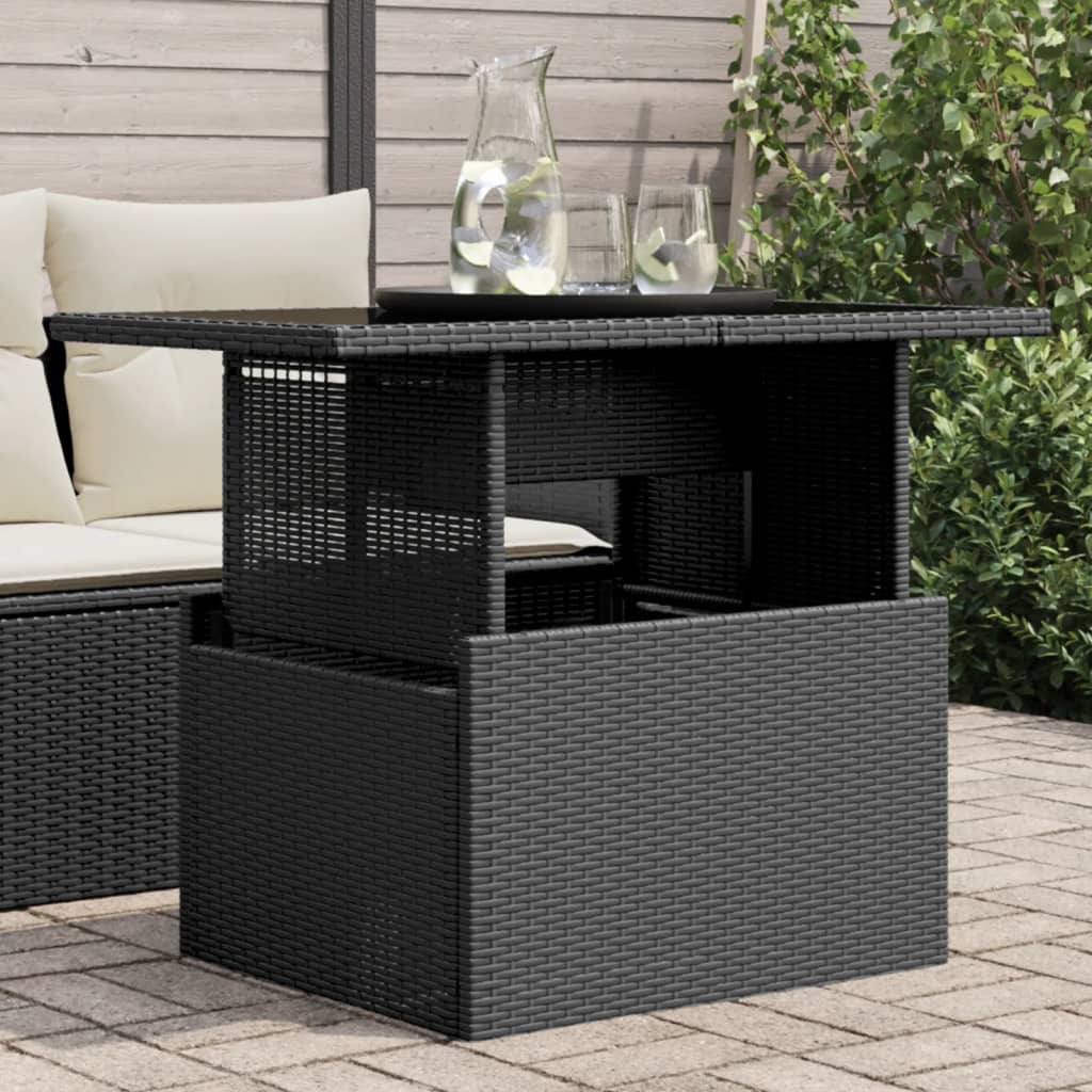 Tuintafel 100X55X73 Cm Poly Rattan En Acacia