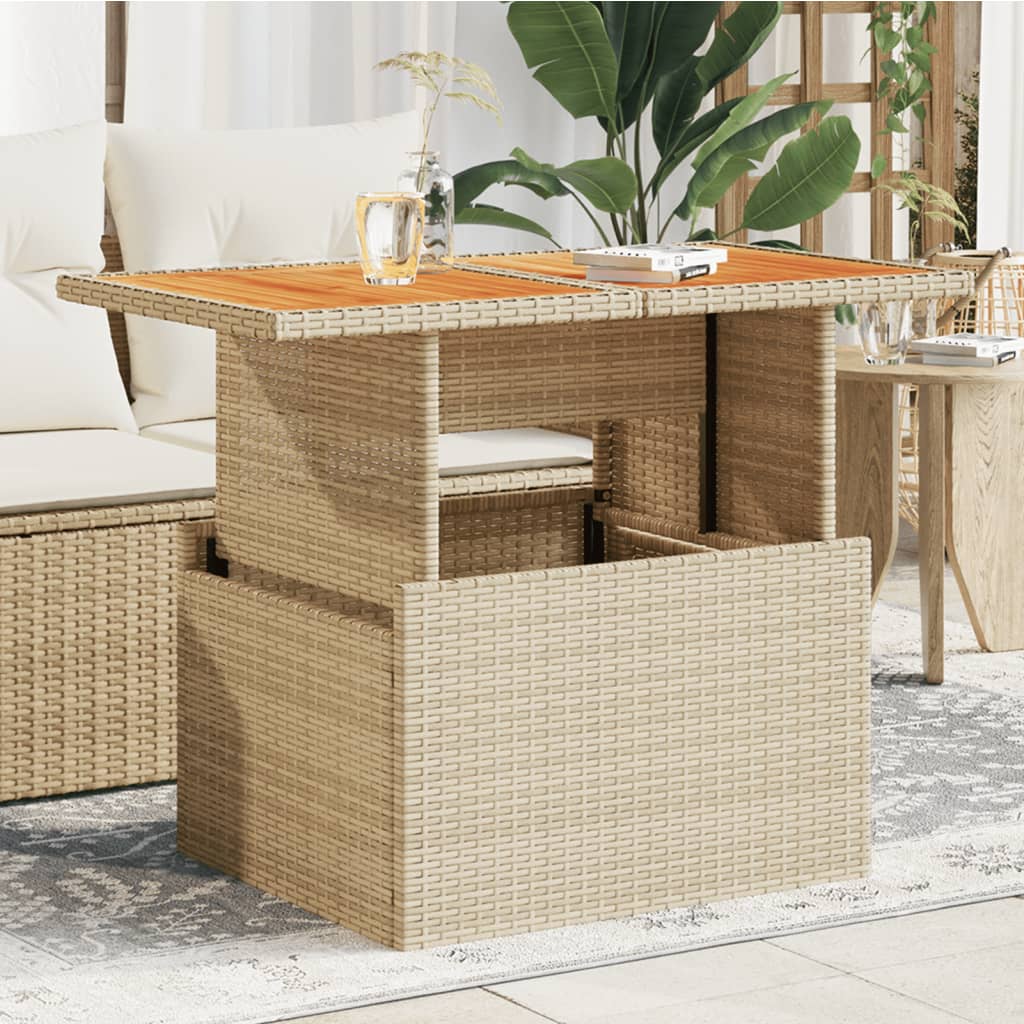 Tuintafel 100X55X73 Cm Poly Rattan En Acacia
