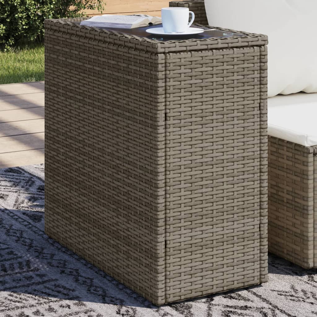 Tuinbijzettafel Met Houten Blad 58X27,5X55 Cm Poly Rattan