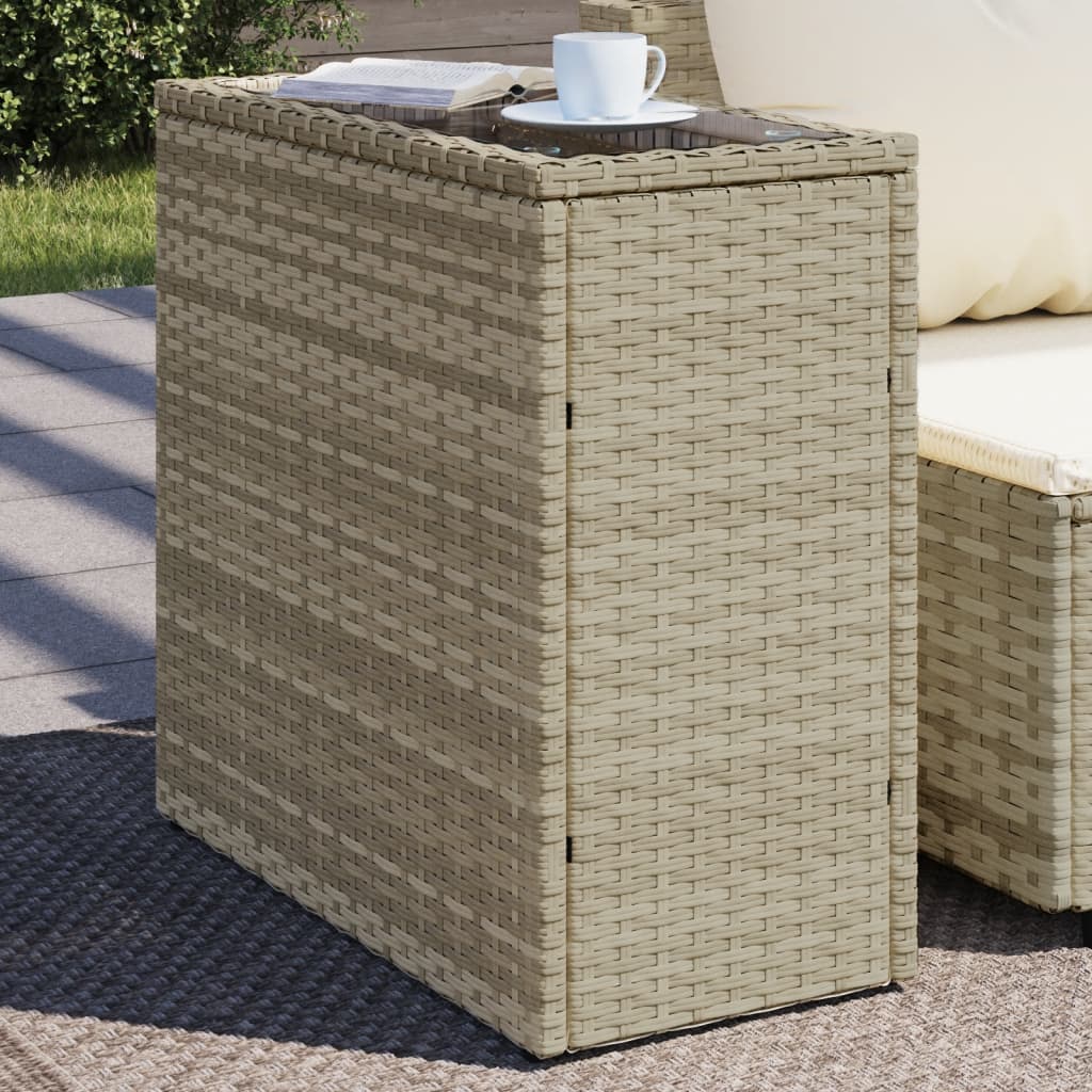 Tuinbijzettafel Met Houten Blad 58X27,5X55 Cm Poly Rattan