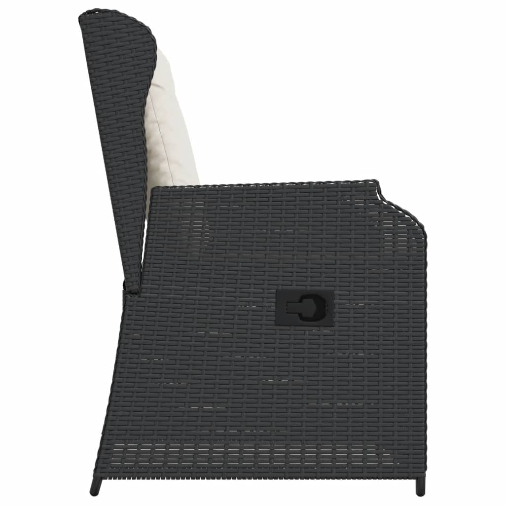 Tuinstoelen Verstelbaar Met Kussens Poly Rattan Zwart