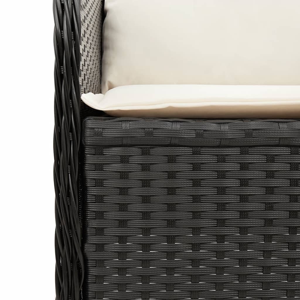 Tuinstoelen Verstelbaar Met Kussens Poly Rattan Zwart