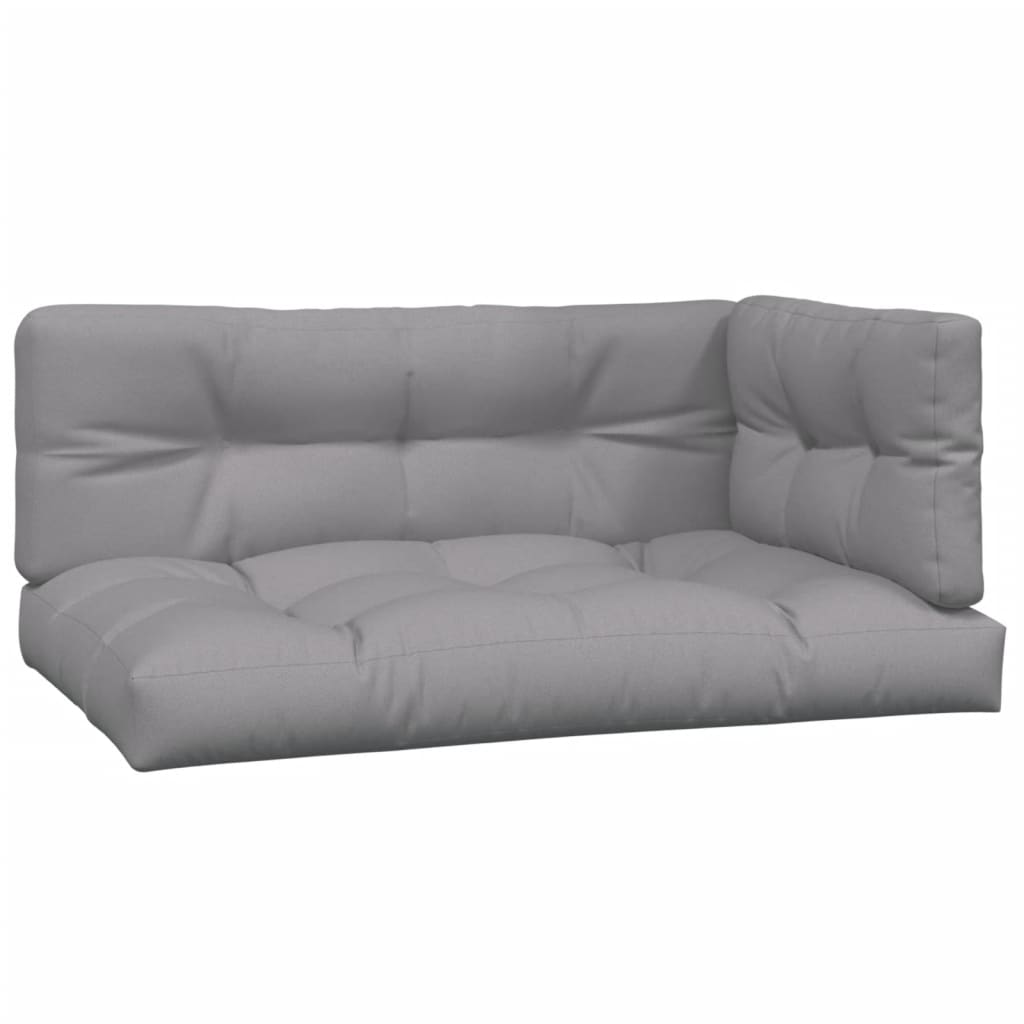 2-Delige Loungeset Pallet Met Kussens Massief Acaciahout Grijs