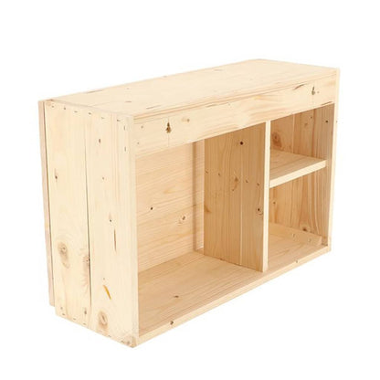 Esschert Design Wandbar Met Neerklapbaar Schap M Naturel Rood Ruitpatroon