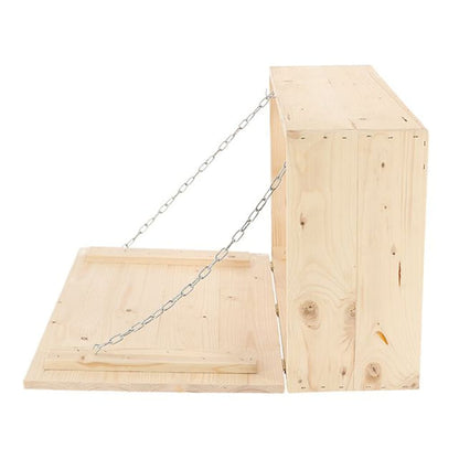 Esschert Design Wandbar Met Neerklapbaar Schap M Naturel Rood Ruitpatroon