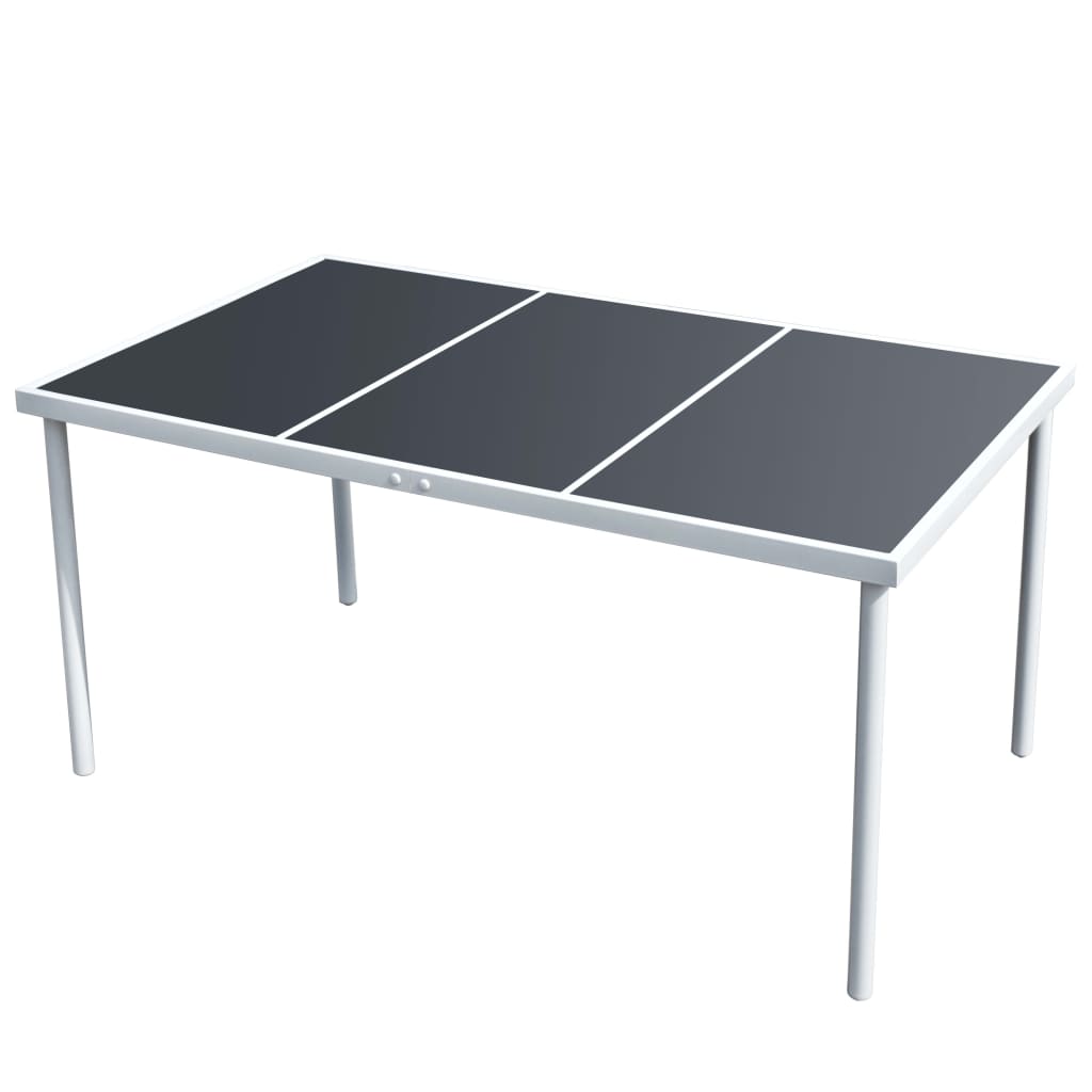 Tuintafel 150X90X74 Cm Staal Zwart
