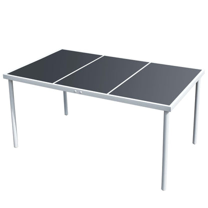 Tuintafel 150X90X74 Cm Staal Zwart