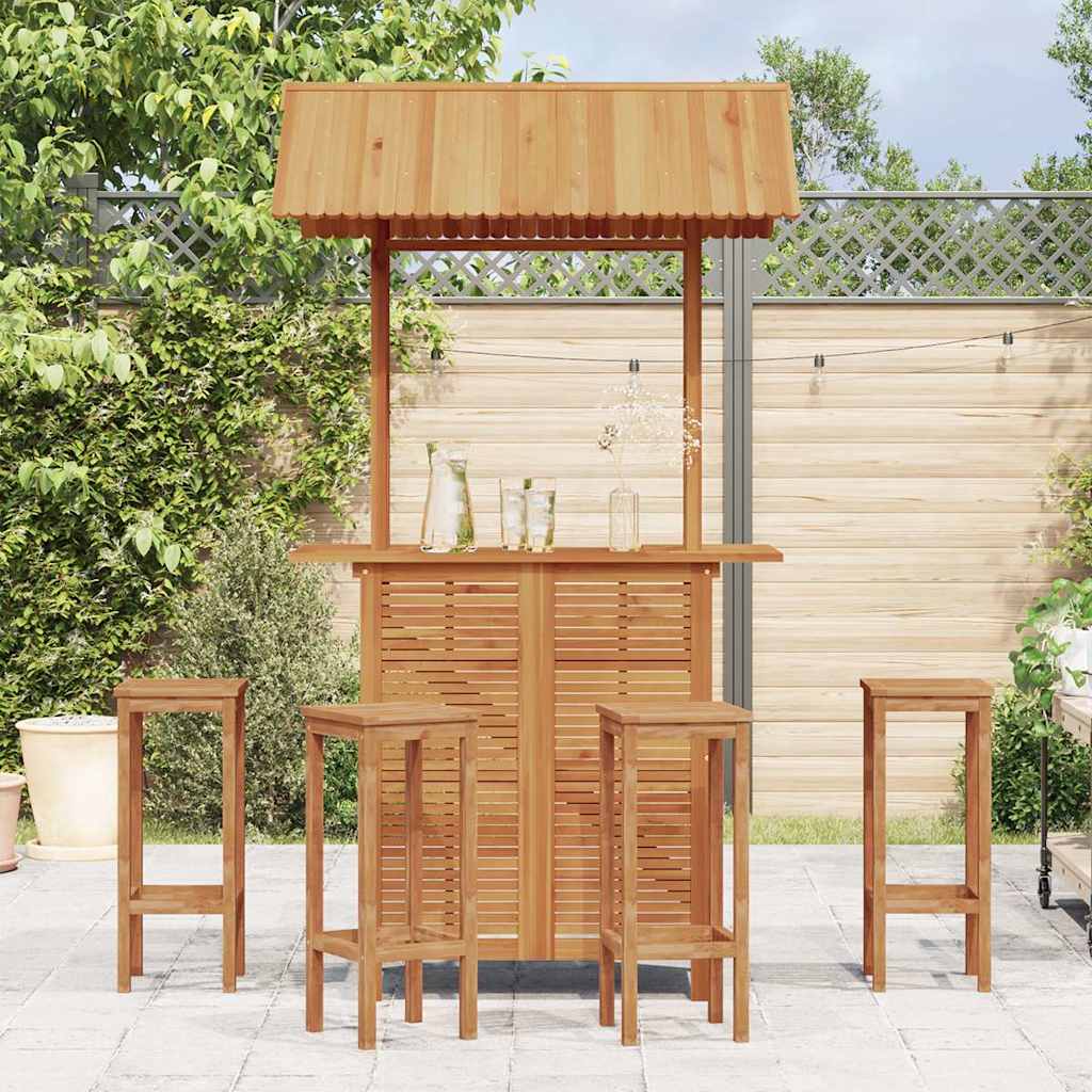 Bartafel Met Dak Voor Buiten 113X106X217 Cm Massief Acaciahout