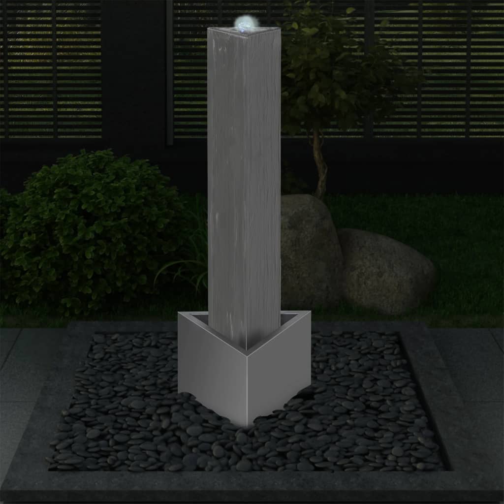 Tuinfontein 37,7X32,6X110 Cm Roestvrij Staal Zilverkleurig