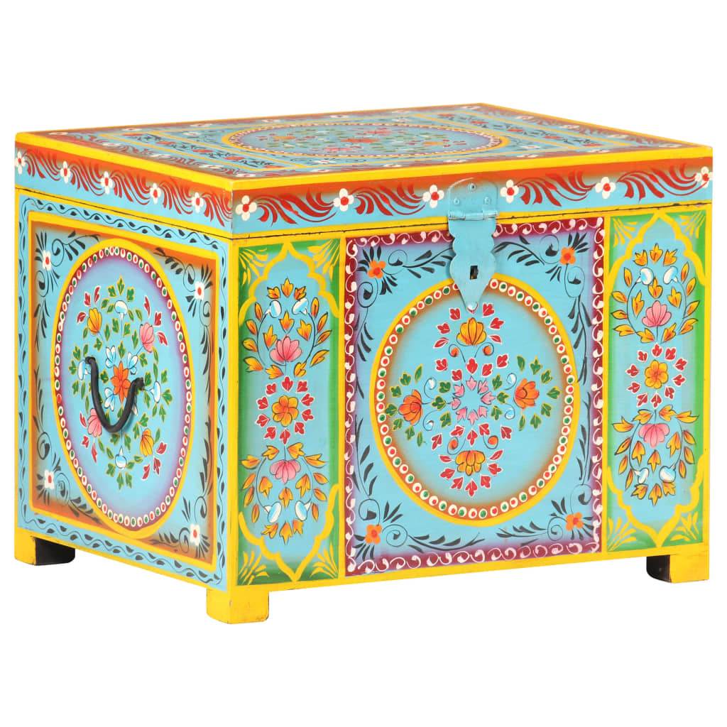 Opbergbox Handgeschilderd 50X40X40 Cm Massief Mangohout