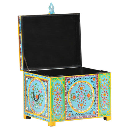 Opbergbox Handgeschilderd 50X40X40 Cm Massief Mangohout