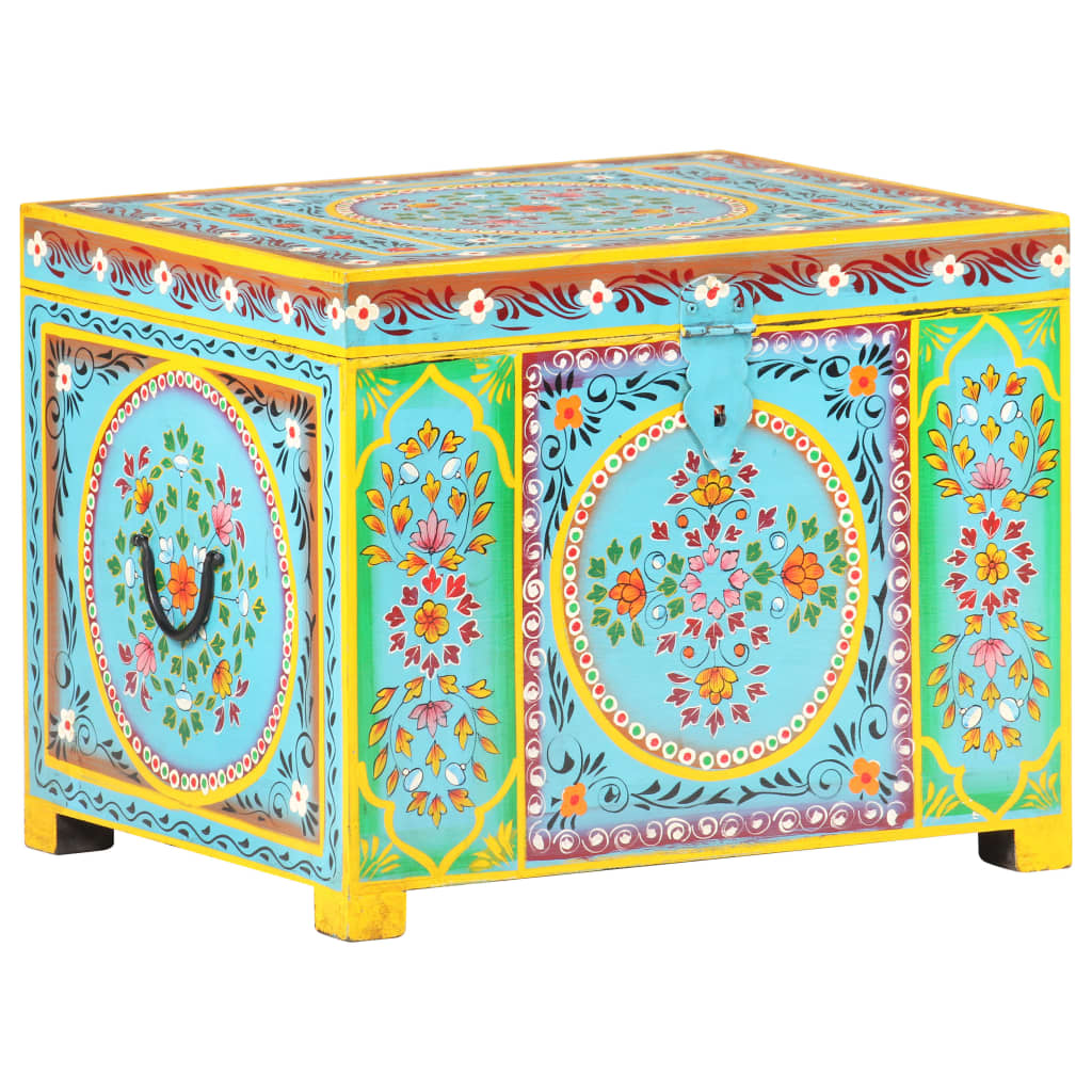 Opbergbox Handgeschilderd 50X40X40 Cm Massief Mangohout