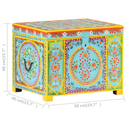 Opbergbox Handgeschilderd 50X40X40 Cm Massief Mangohout