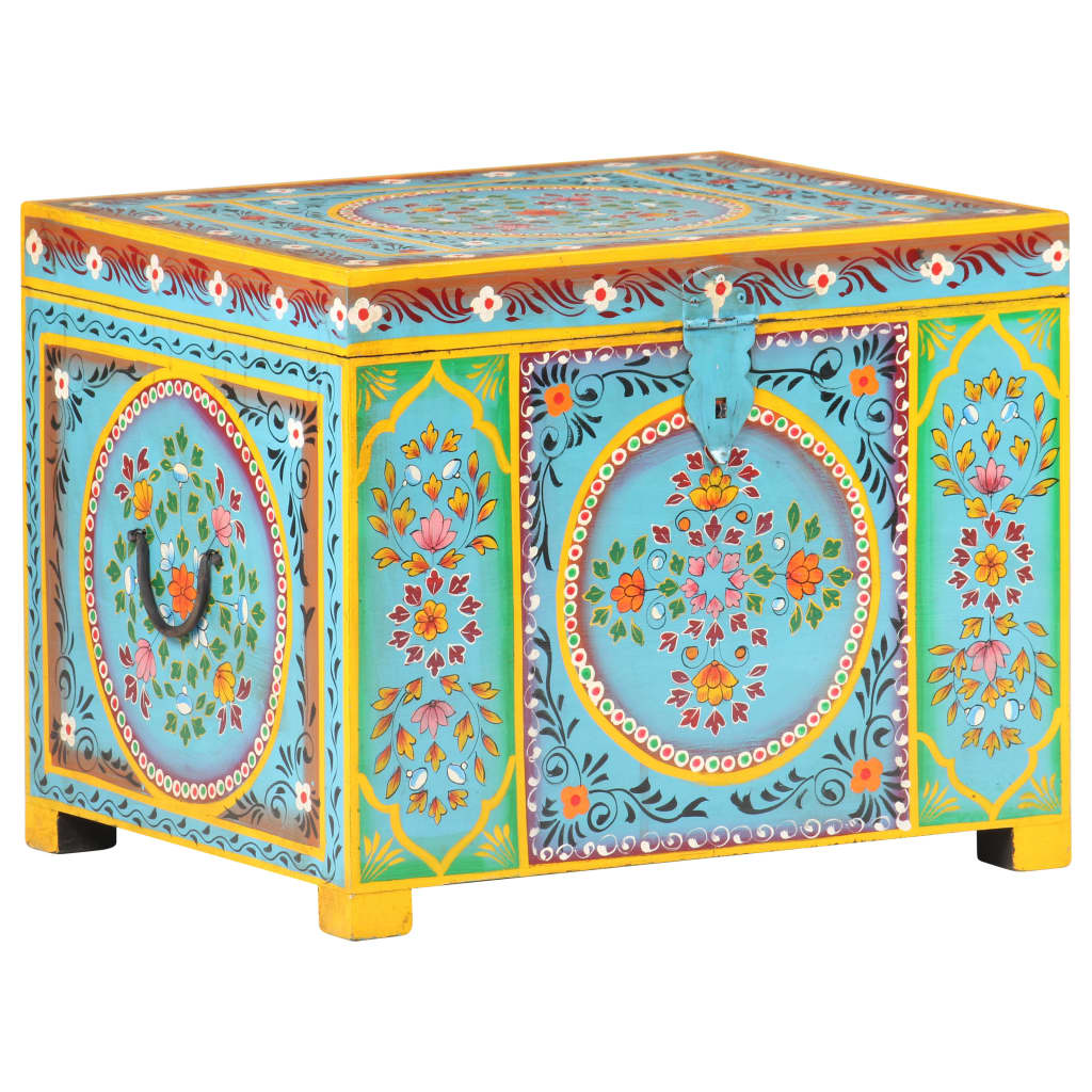 Opbergbox Handgeschilderd 50X40X40 Cm Massief Mangohout