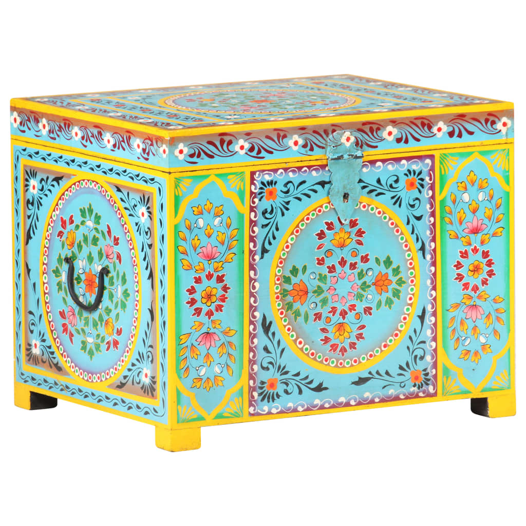Opbergbox Handgeschilderd 50X40X40 Cm Massief Mangohout