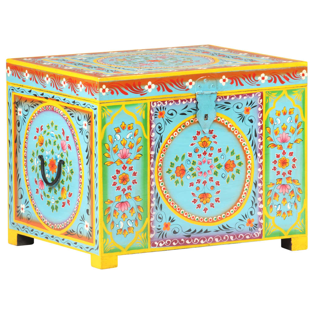 Opbergbox Handgeschilderd 50X40X40 Cm Massief Mangohout