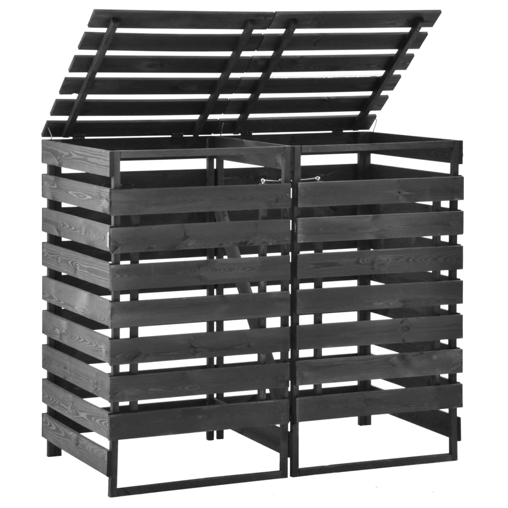 Containerberging Dubbel 140X75X121 Cm Geverfd Grenenhout