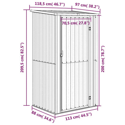 Tuinschuur 118,5X97X209,5 Cm Gegalvaniseerd Staal