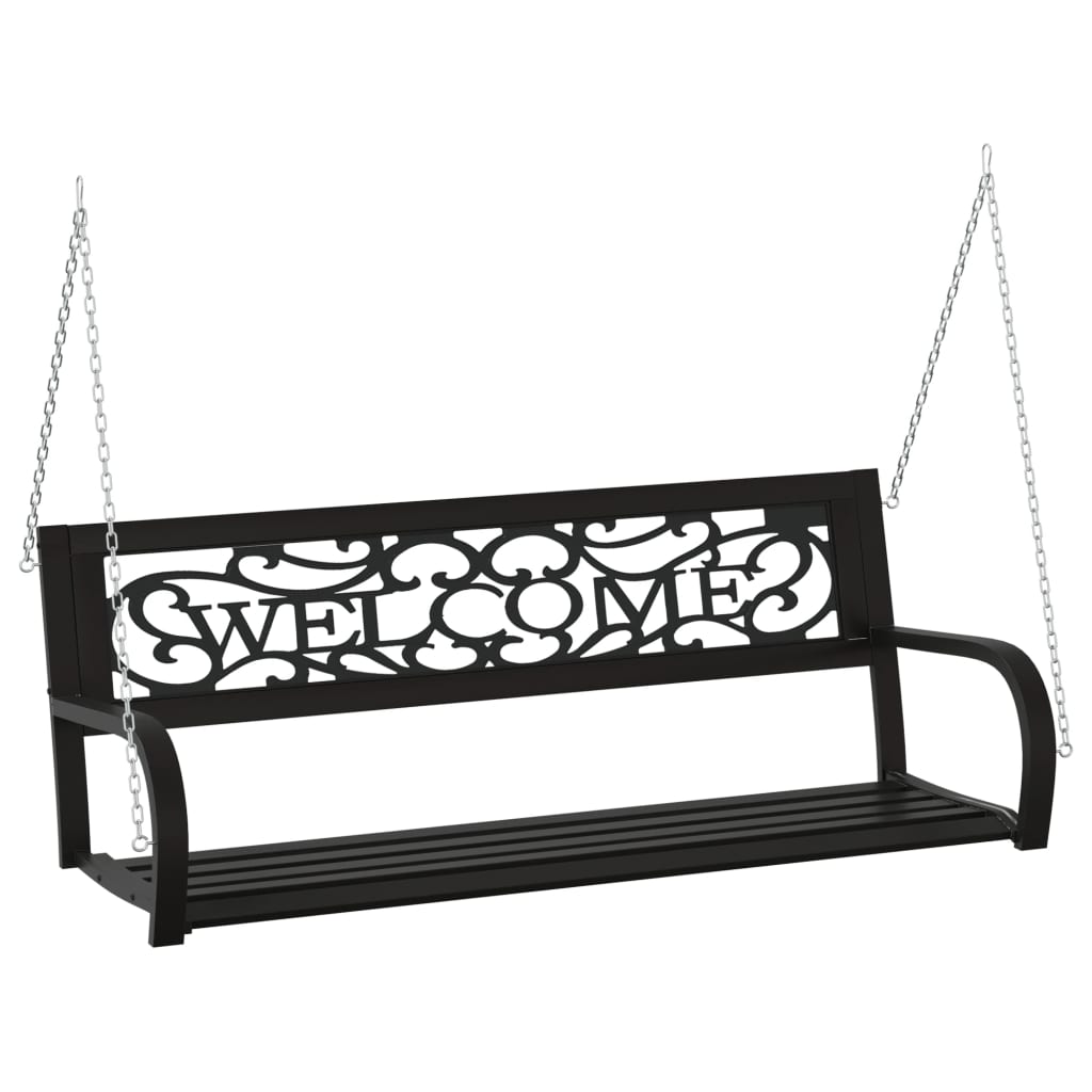 Schommelbank 125 Cm Staal En Kunststof Zwart