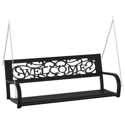 Schommelbank 125 Cm Staal En Kunststof Zwart