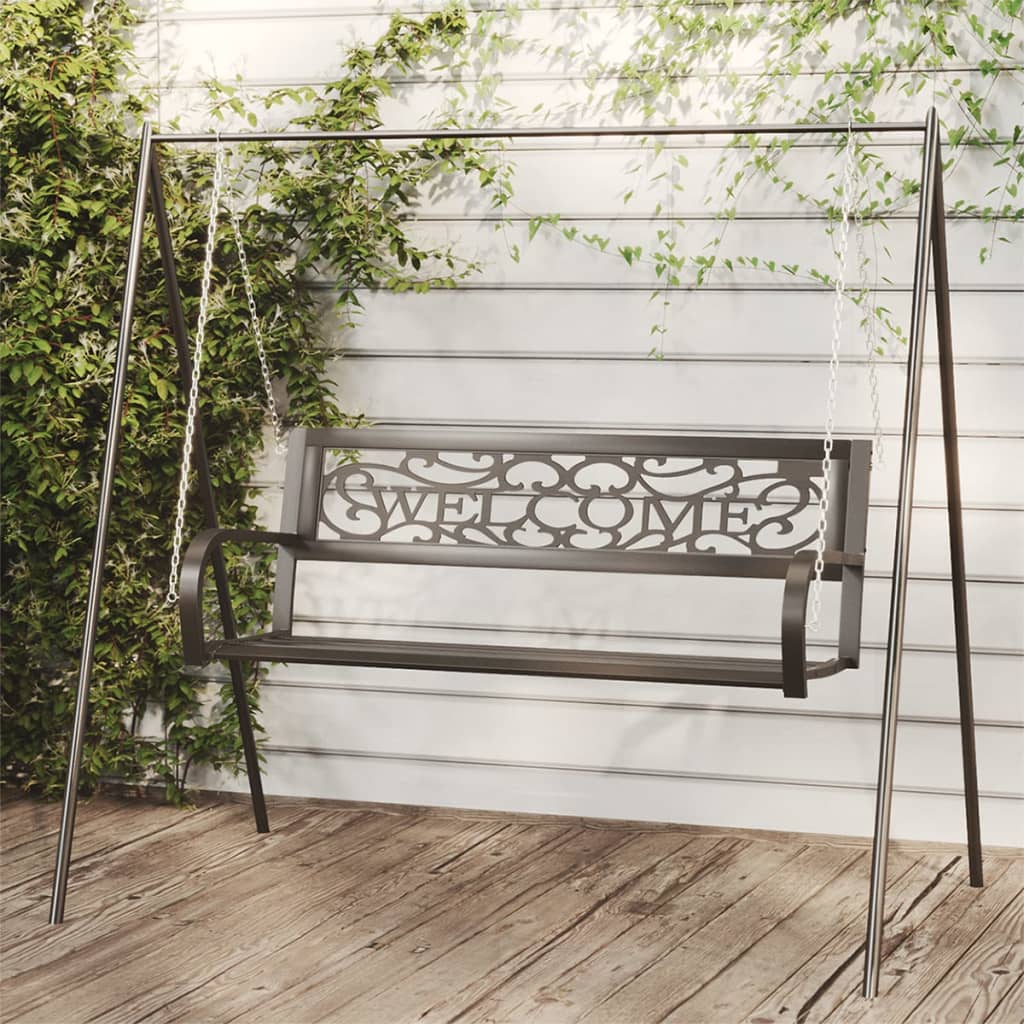Schommelbank 125 Cm Staal En Kunststof Zwart