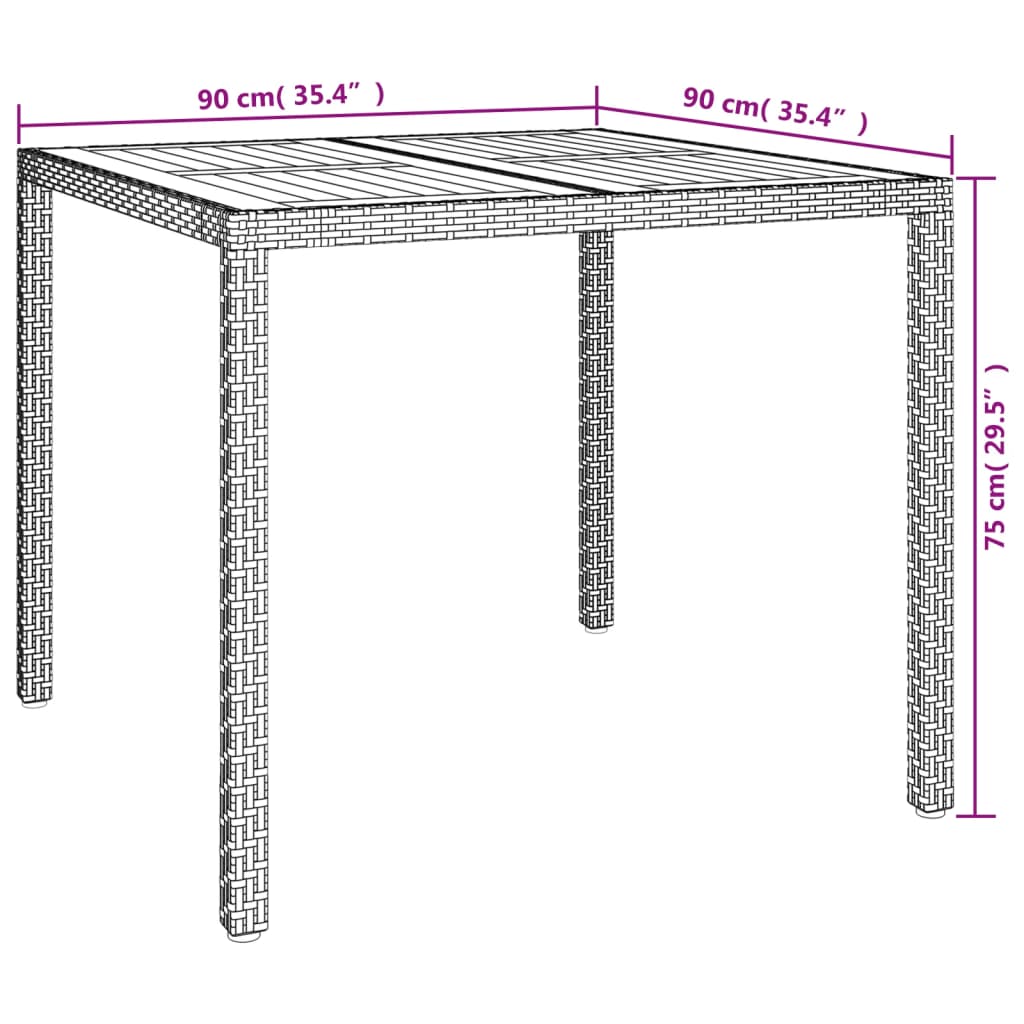 Tuintafel Poly Rattan En Acaciahout