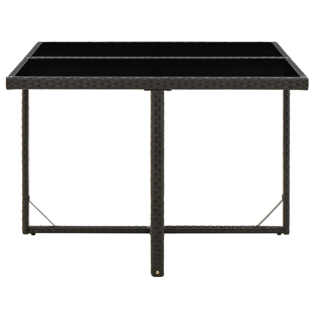 Tuintafel 109X107X74 Cm Poly Rattan En Glas