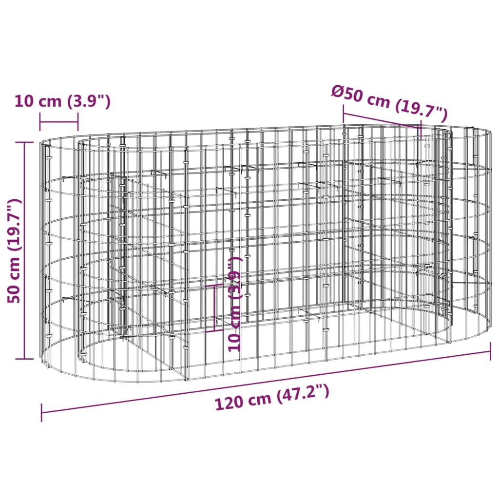 Gabion Plantenbak Verhoogd Gegalvaniseerd Ijzer