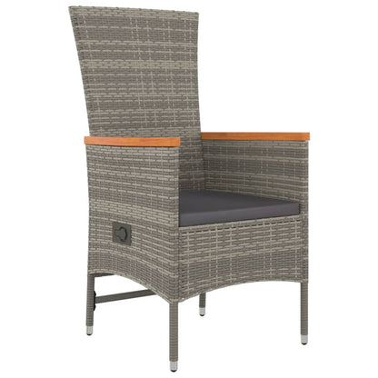Tuinstoelen 2 St Verstelbaar Met Kussens Poly Rattan Grijs Wit