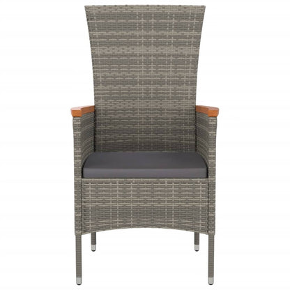Tuinstoelen 2 St Verstelbaar Met Kussens Poly Rattan Grijs Wit