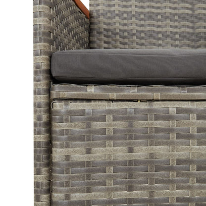 Tuinstoelen 2 St Verstelbaar Met Kussens Poly Rattan Grijs Wit