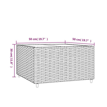 Salontafel Vierkant 50X50X30 Cm Poly Rattan