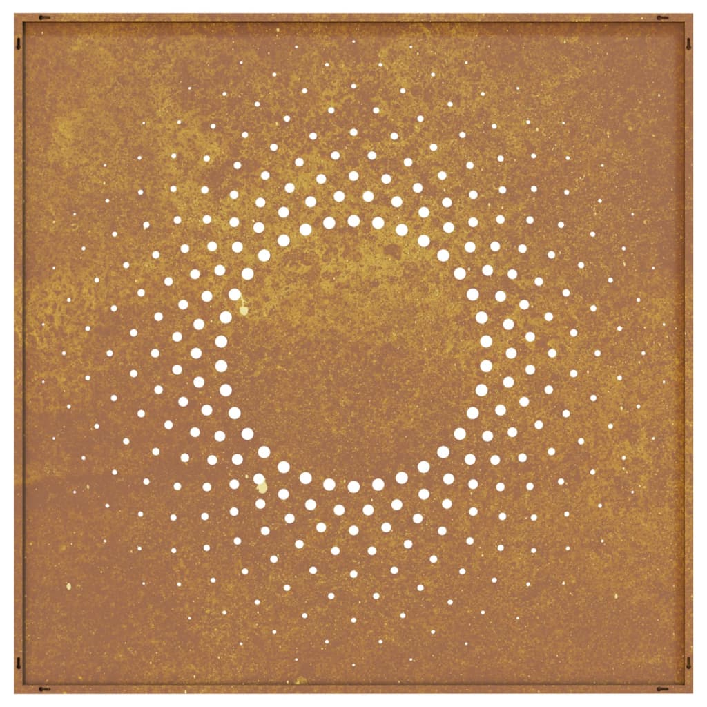 Wanddecoratie Tuin Zonontwerp 55X55 Cm Cortenstaal Cortenstaal/Bruin