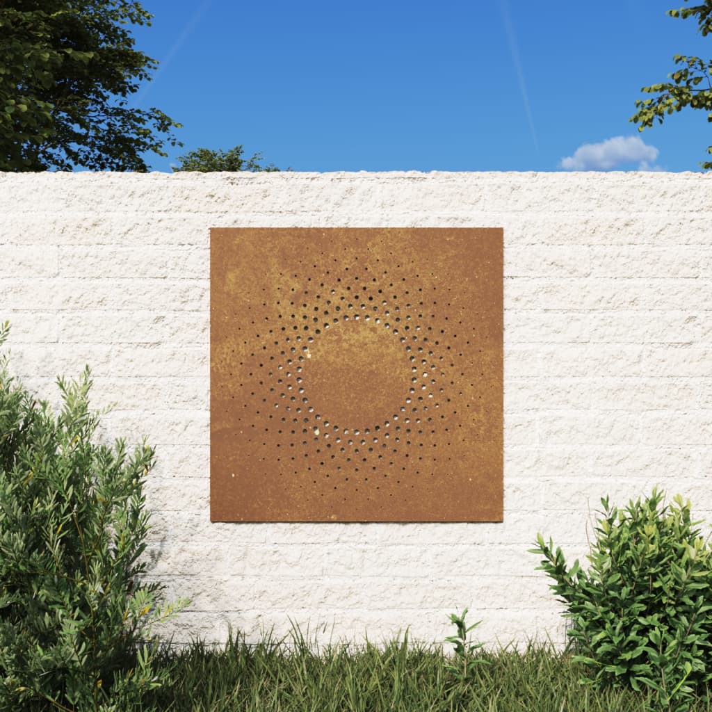 Wanddecoratie Tuin Zonontwerp 55X55 Cm Cortenstaal Cortenstaal/Bruin