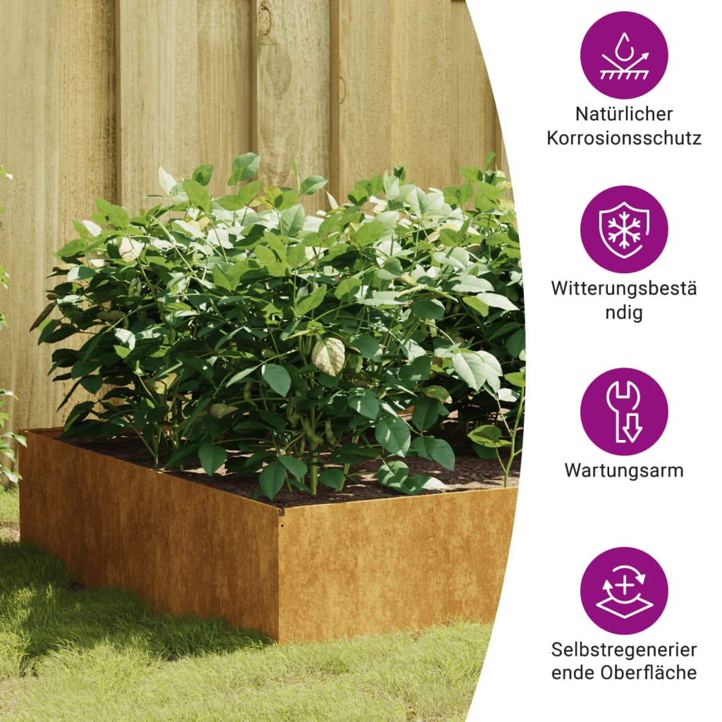 Plantenbak Verhoogd Cortenstaal/Bruin