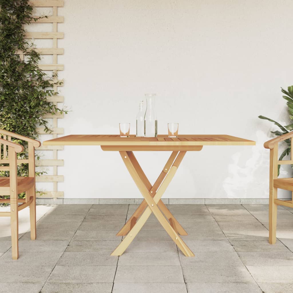 Tuintafel Inklapbaar 110X110X75 Cm Massief Teakhout