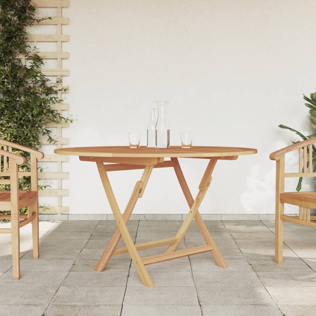 Tuintafel Inklapbaar 110X110X75 Cm Massief Teakhout