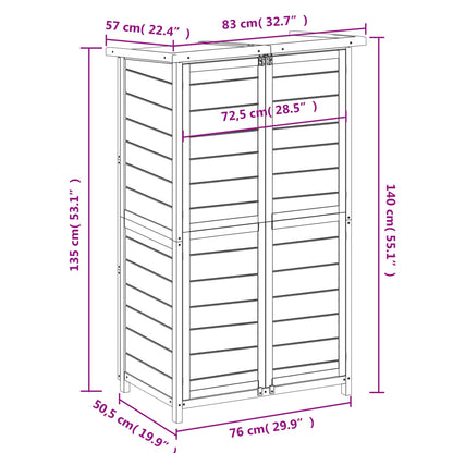 Tuinschuur 83X57X140 Cm Massief Grenenhout