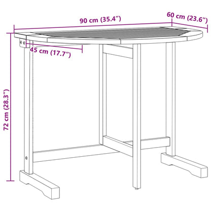 Balkontafel Inklapbaar 90X60X72 Cm Massief Acaciahout