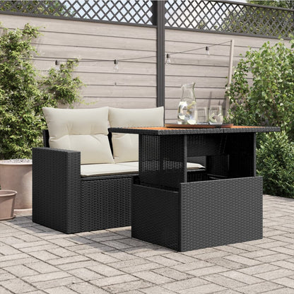 Tuintafel 100X55X73 Cm Poly Rattan En Acacia