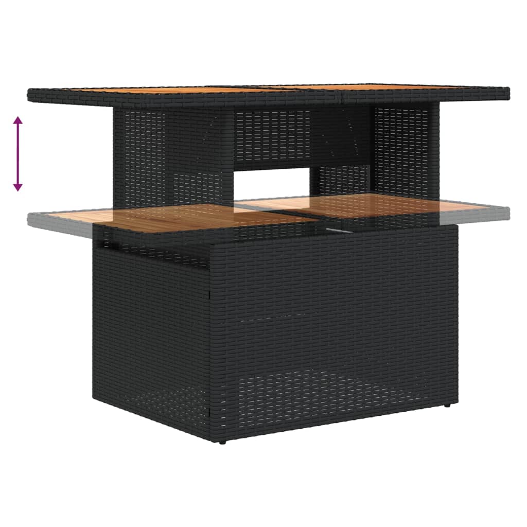 Tuintafel 100X55X73 Cm Poly Rattan En Acacia