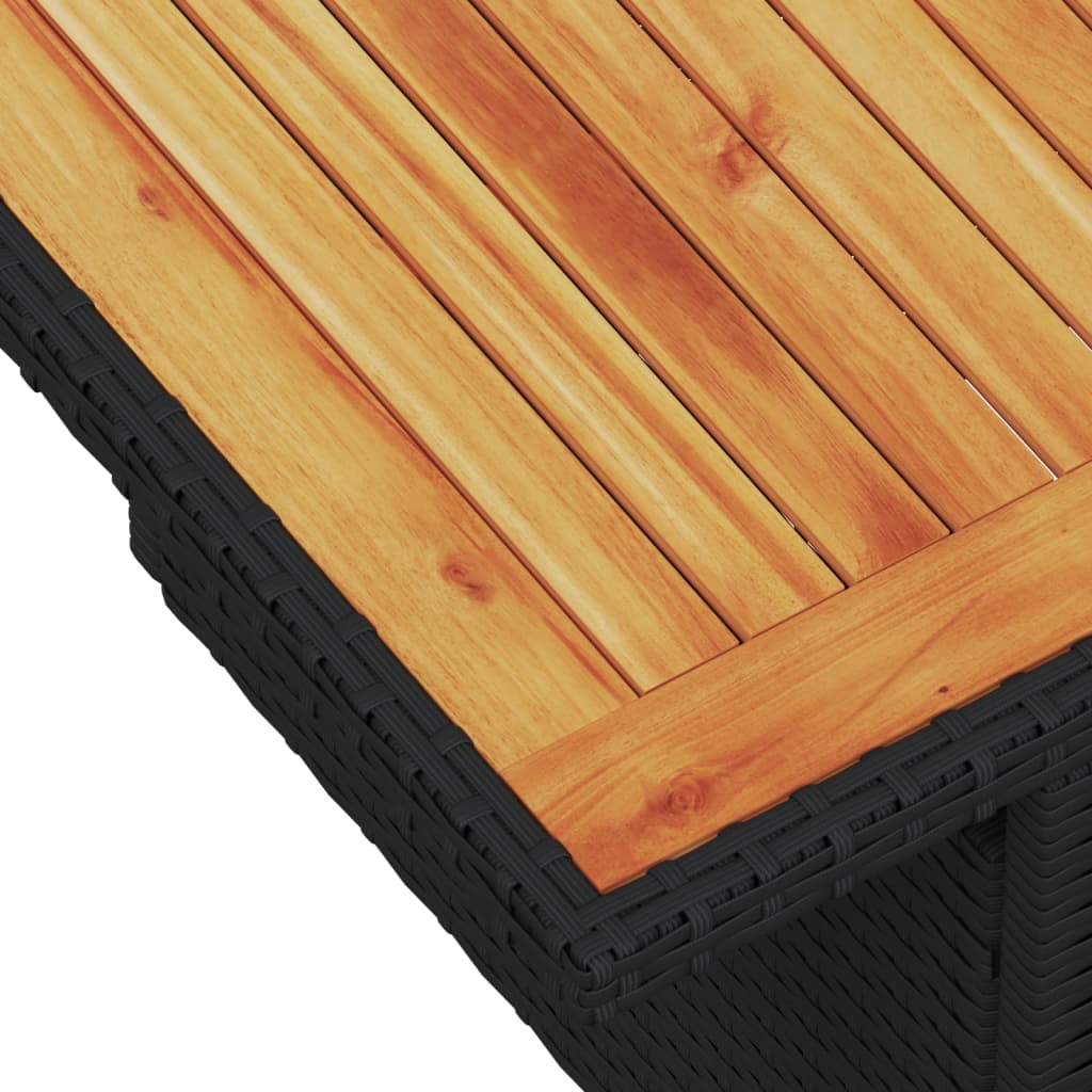 Tuintafel 100X55X73 Cm Poly Rattan En Acacia