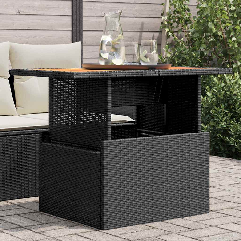 Tuintafel 100X55X73 Cm Poly Rattan En Acacia