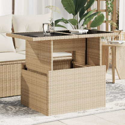 Tuintafel 100X55X73 Cm Poly Rattan En Acacia