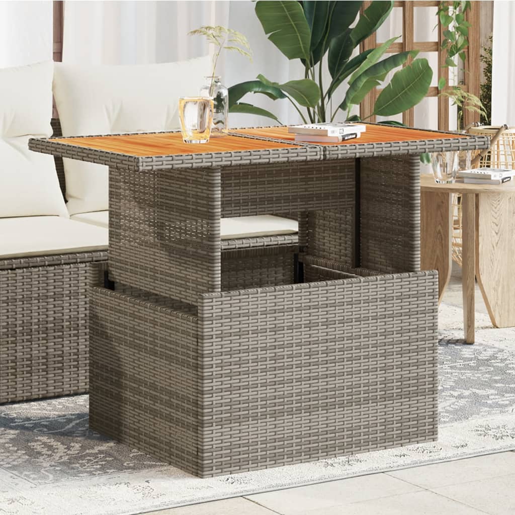 Tuintafel 100X55X73 Cm Poly Rattan En Acacia