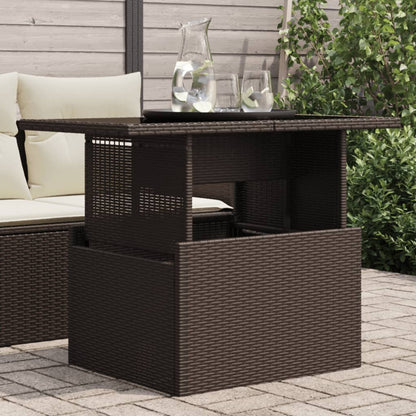 Tuintafel 100X55X73 Cm Poly Rattan En Acacia