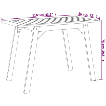 Tuintafel 110X56X75 Cm Massief Acaciahout Beige En Donkerbruin