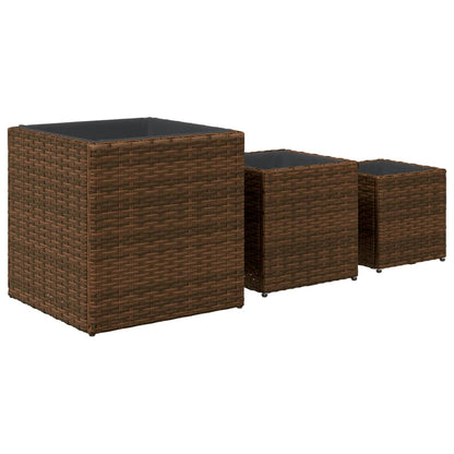 Plantenbakken 3 St Poly Rattan